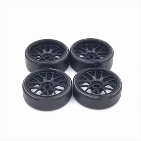 for Dgawd for MINI-Q for Kyosho for Wltoys K969 K979 K989 K999 284131 Iw04m Iw02 Rm02 Rm03 1/28 27mm Wheels RC Car Parts Replacement RC Car DIY Parts(Black)