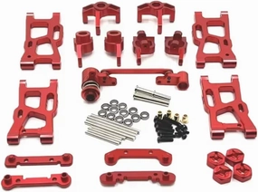 for WLtoys 124007 124017 124019 144001 144002 for RIaarIo XDKJ-001 006 AM-X12 RC Car Parts Metal Upgrade and Modification Accessories RC Upgrade Accessories(Red)