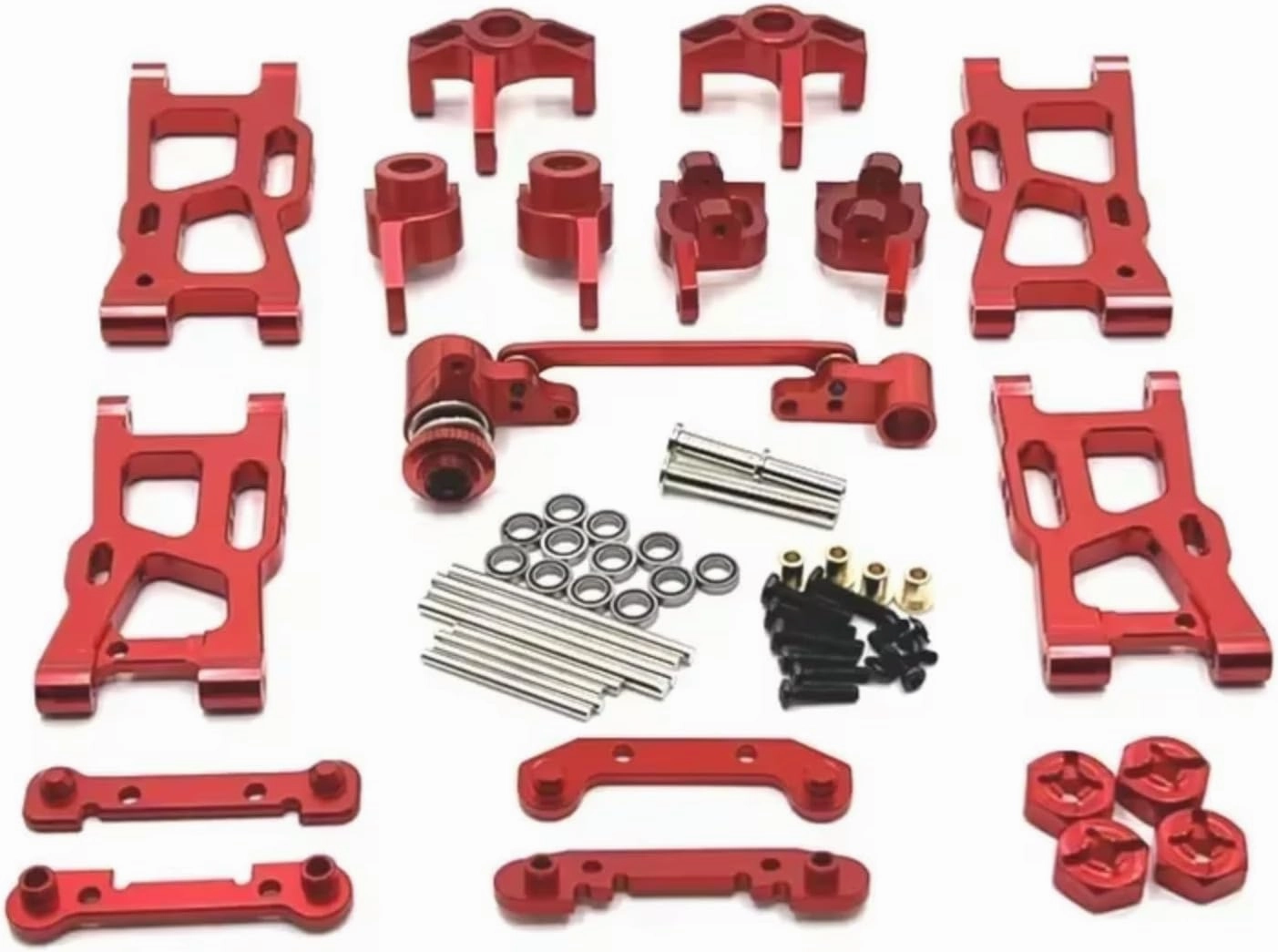for WLtoys 124007 124017 124019 144001 144002 for RIaarIo XDKJ-001 006 AM-X12 RC Car Parts Metal Upgrade and Modification Accessories RC Upgrade Accessories(Red)