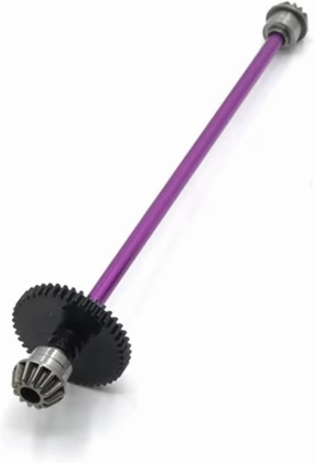 for Wltoys 144001 144002 144010 1/14 Center Drive Shaft Assembly Steel Reduction Gear 27T Motor Gear RC Car Upgrade Parts Replacement Use RC Car DIY Parts(Purple)