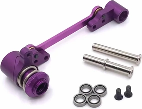 for Wltoys 144010 144001 144002 124016 127017 124018 124019 1/14 Upgrade Metal Steering Assembly RC Car Parts Replacement Use RC Car DIY Parts(Purple)