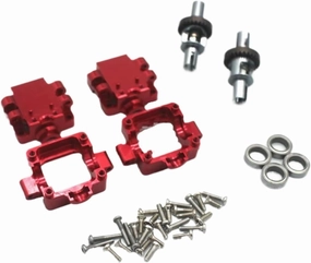 for WLtoys 284131 284010 284161 K989 K969 1/28 RC Metal OP Gear Box Differential Parts Remote Control Cars RC Car DIY Parts(Red)