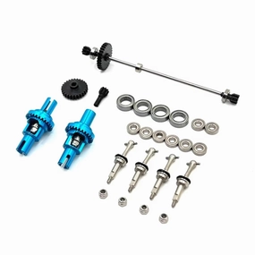 for Wltoys 284131 284010 K969 K979 K999 P929 1/28 Metal Drive Shaft Driving Gear Differential Bearing Set RC Car Upgrades Parts Replacement RC Car DIY Parts(Blue)