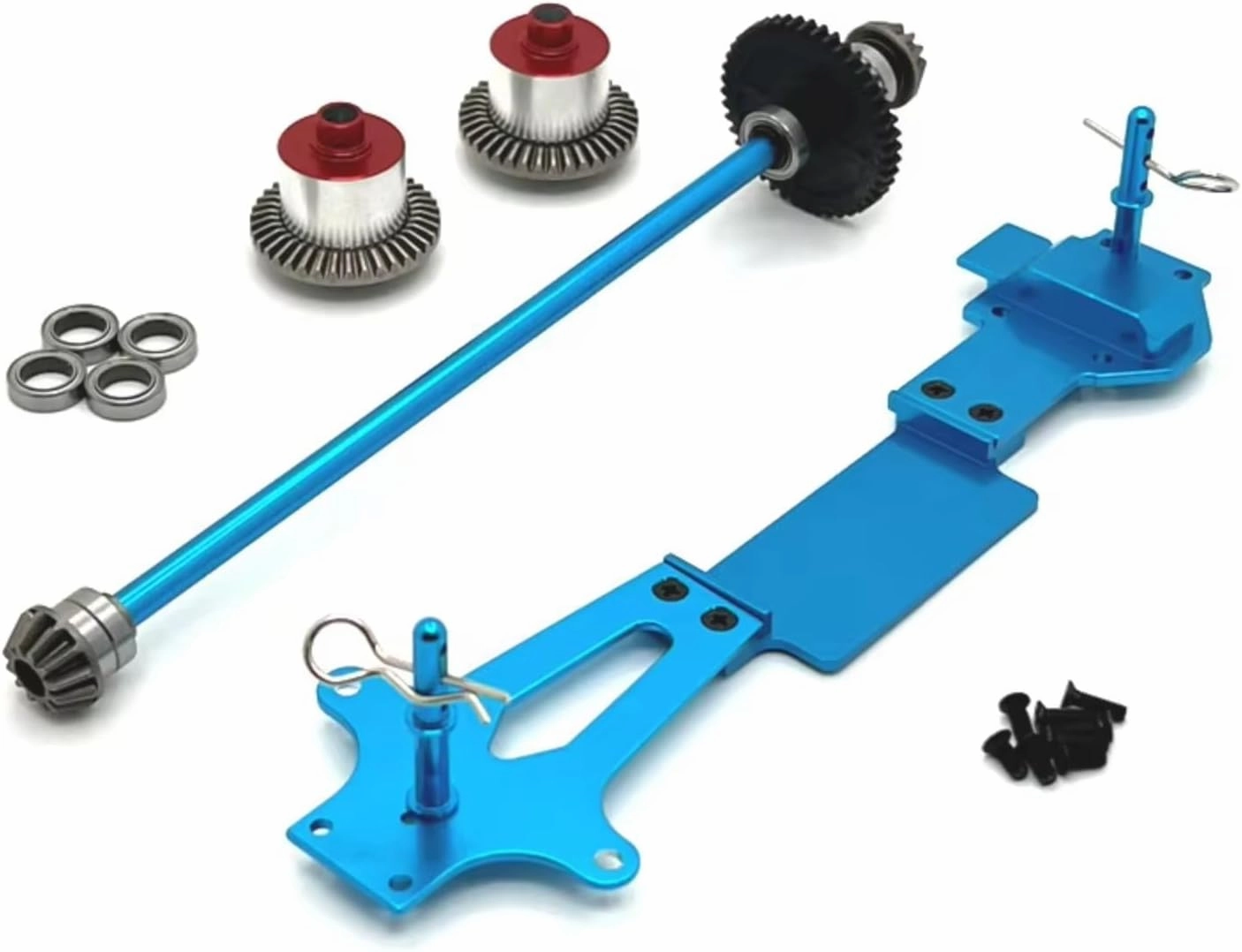 for Wltoys for 144001 144002 144010 144016 144018 1/14 Metal Second Floor Board Differential Central Drive Shaft RC Car Upgrade Parts RC Repair Parts(Blue)