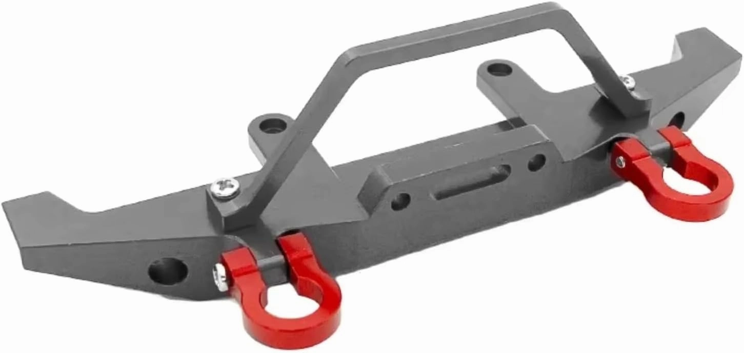 for WPL C14 C24 C24-1 1/16 1pcs Metal Front Bumper with Tow Hook RC Car Track Car Upgrades Parts Accessories Upgrade Replacement Use RC Car DIY Parts(Gray)