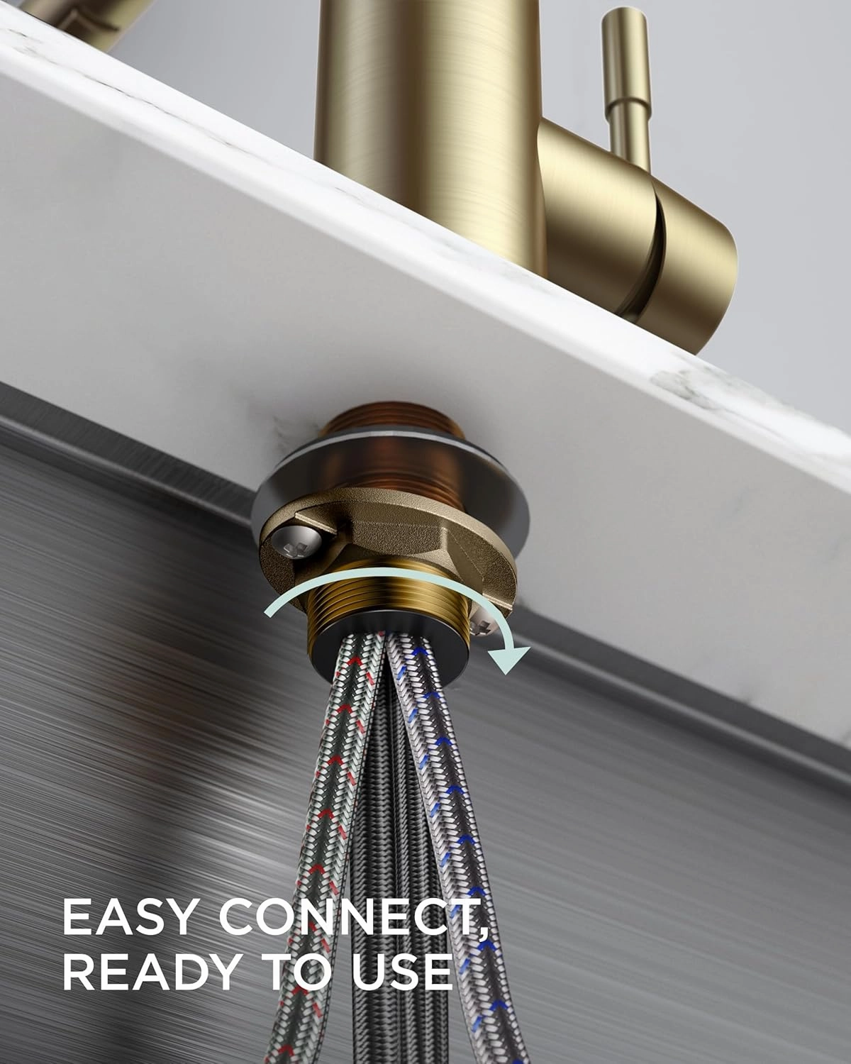 FORIOUS Gold Kitchen Faucet with Pull Down Sprayer, Stainless Steel Commercial Single Handle Classic Spring Pull Out Sink Faucet for Farmhouse Camper Laundry Utility Room