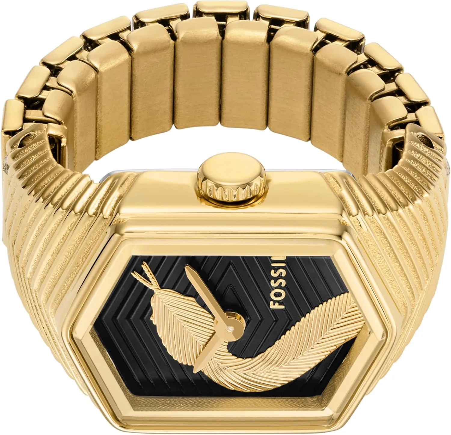 Fossil Women's Quartz Stainless Steel Two-Hand Watch Ring