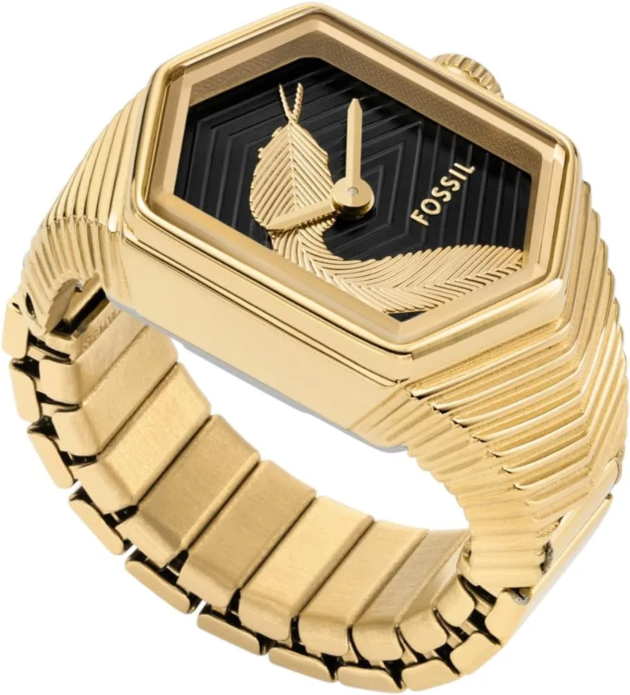 Fossil Women's Quartz Stainless Steel Two-Hand Watch Ring