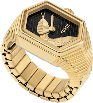 Fossil Women's Quartz Stainless Steel Two-Hand Watch Ring