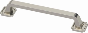 FRANKLIN BRASS Notched Backplate (10-Pack) Cabinet Handles 5-1/16" Hole Center Pulls | Polished Nickel Hardware Kitchen Door, Drawers, Dressers, Furniture P40125C-PN-B
