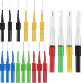 Frienda 19 Pcs Multimeter Test Set Include 15 Probe Pins 0.7mm and 4 Insulation Wire Piercing Probes Automotive for Multimeter Banana Socket Plug Car Tester