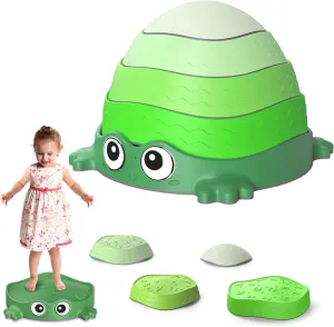 Frog Stepping Stones for Kids, Non-Slip Toddler Sensory Balance Stepping Stones for Promoting Children’s Coordination Skills, Obstacle Course Game Toys Indoor/Outdoor Play for Kids