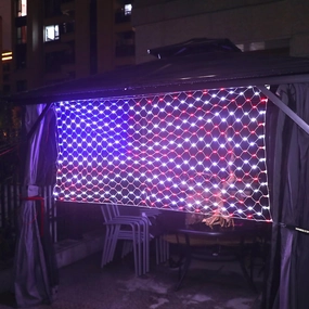 FUCHSUN American Flag Lights Outdoor, 384 Super Bright LED Waterproof Net Light, United States Flag Patriotic Lights, Independence Day July 4th Memorial Day Yard Garden Festival Christmas Decorations