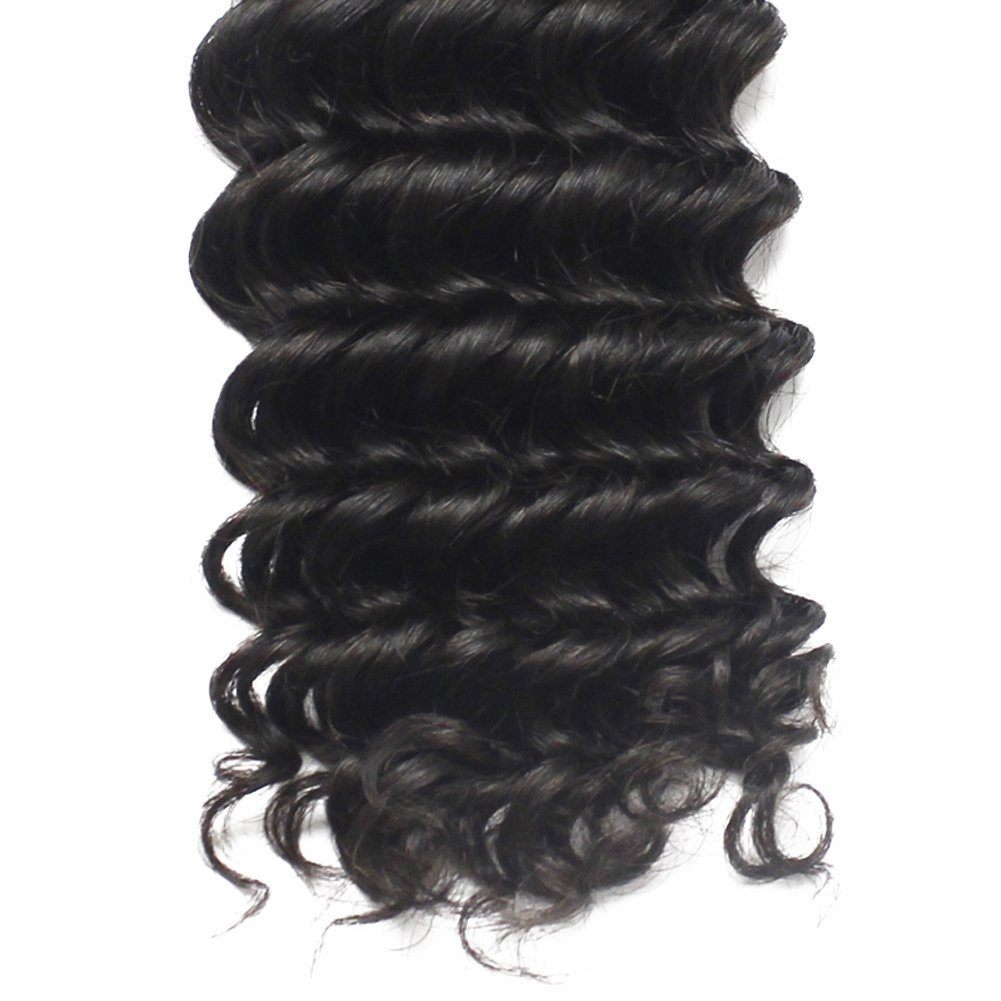 Full Bundle 9A Hair Virgin Brazilian Deep Wave Hair Weft 4pcs/Lot Mixed Lengths 16 18 20 22 Inch 1B Natural Black Soft Unprocessed Hair Weave Free Tangle