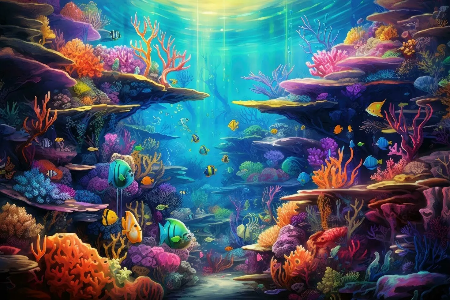 Fun Jigsaw Puzzle 500 Pieces for Adults Underwater World with Corals and Tropical Fish Wooden Jigsaw Puzzles Family Fun and Casual Beginner Educational Game Puzzle Gifts 20.5 x 15 in