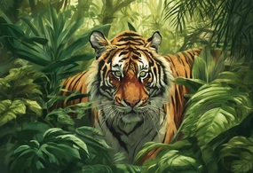 Fun Jigsaw Puzzle 1000 Pieces for Adults Families Tigers in The Jungle Challenging Puzzle Perfect for Game Nights 29.5 x 20 in