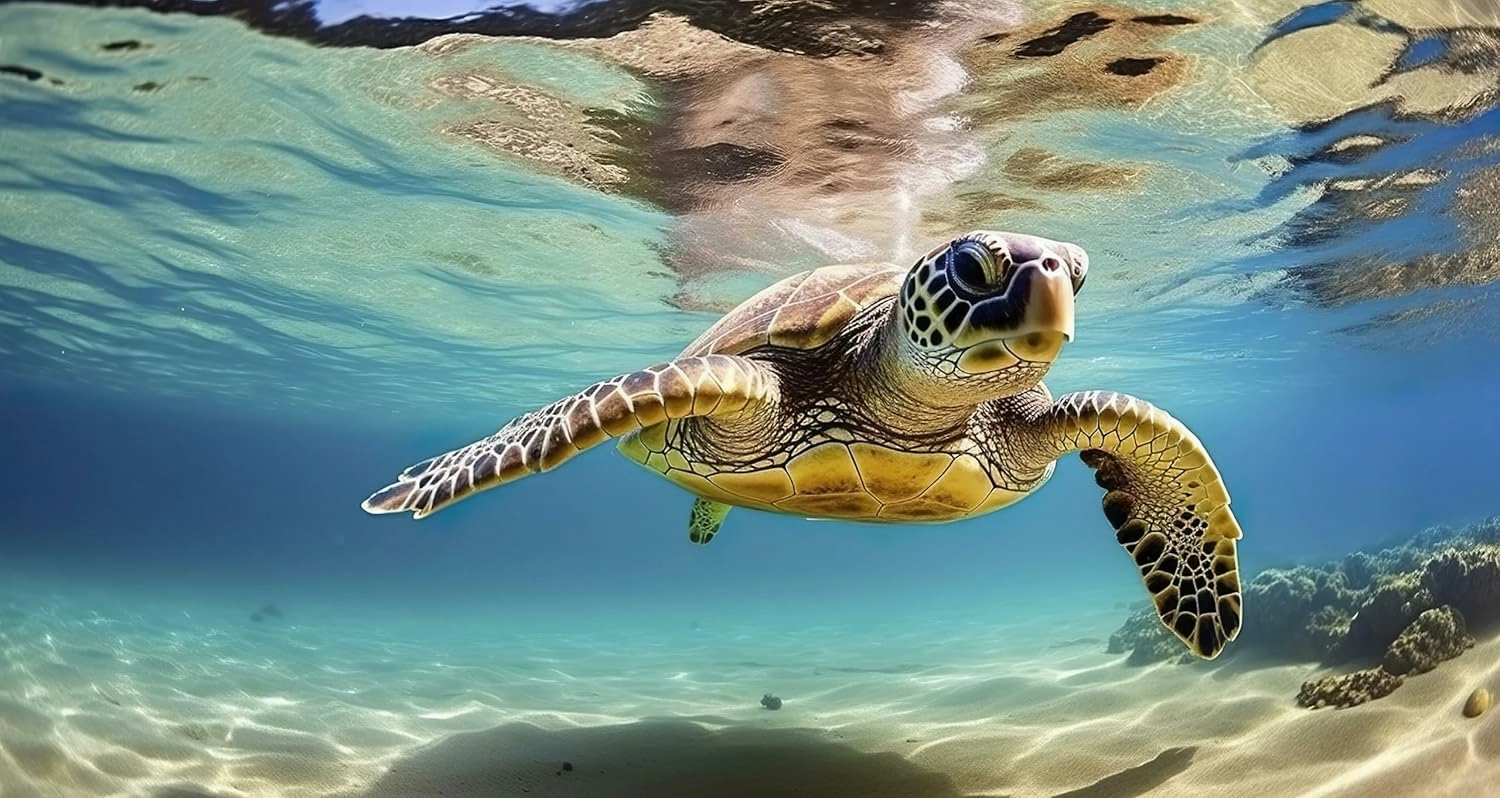 Fun Jigsaw Puzzle 500 Pieces for Adults Beach Scene Wooden Puzzle Sea Turtle in The Galapagos Island Challenging for Fun Family Activities Gift 20.5 x 15 in