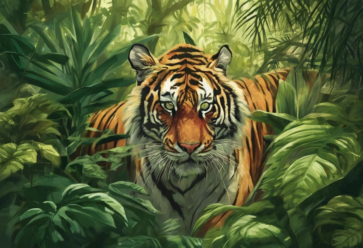 Fun Jigsaw Puzzle 500 Pieces for Adults Families Tigers in The Jungle Challenging Puzzle Perfect for Game Nights 20.5 x 15 in