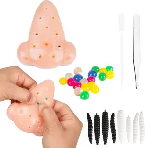 Funny Pimple Popping Stress Relief Toy Set Squeeze Out Blackheads in Nose to Relieve Stress Novelty Toys Gifts