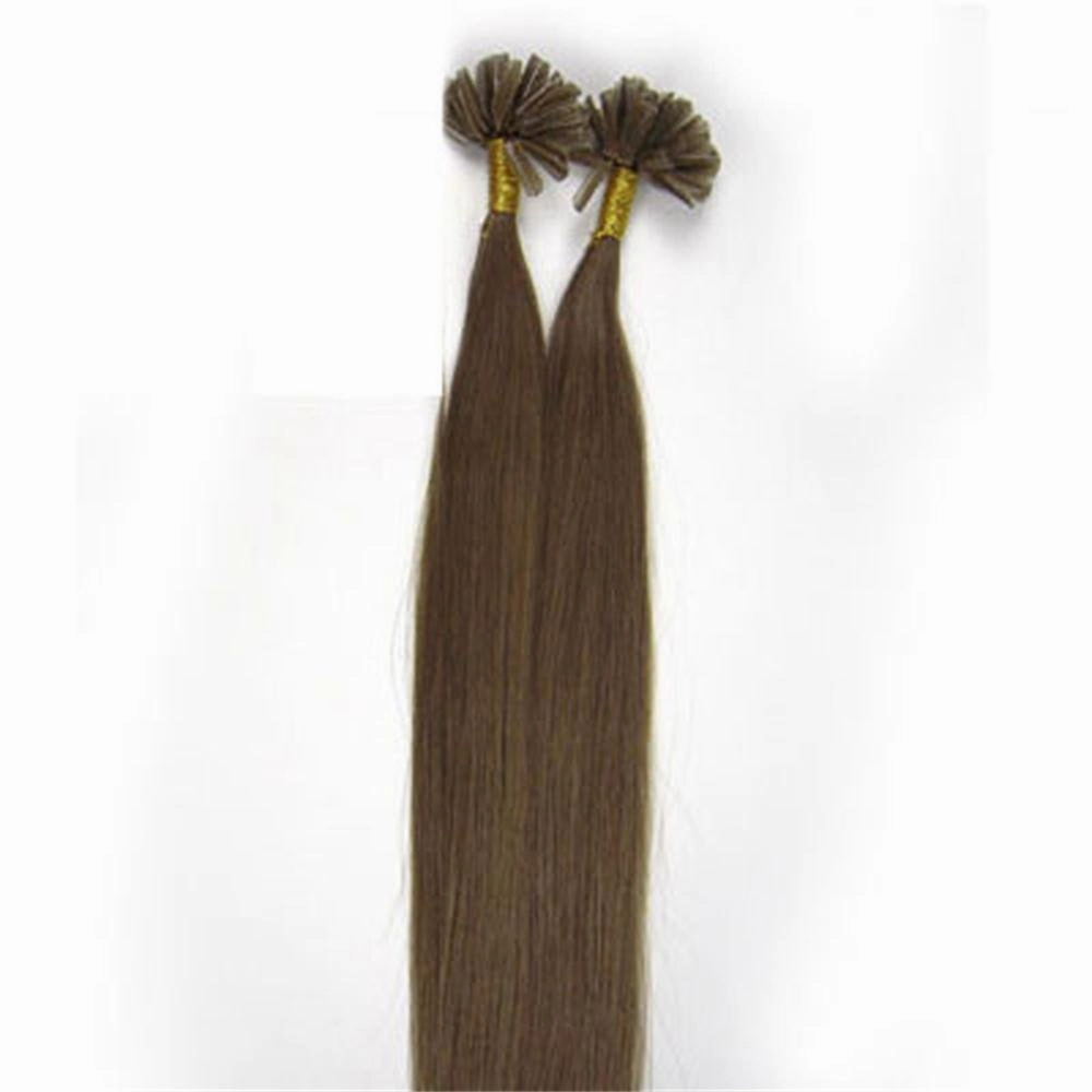 Fushion Keratin Pre Bonded U Nail Tip Remy Human Hair Extensions 100S (20''0.5g/s, #10 Ash Brown)