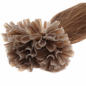 Fushion Keratin Pre Bonded U Nail Tip Remy Human Hair Extensions 100S (20''0.5g/s, #10 Ash Brown)