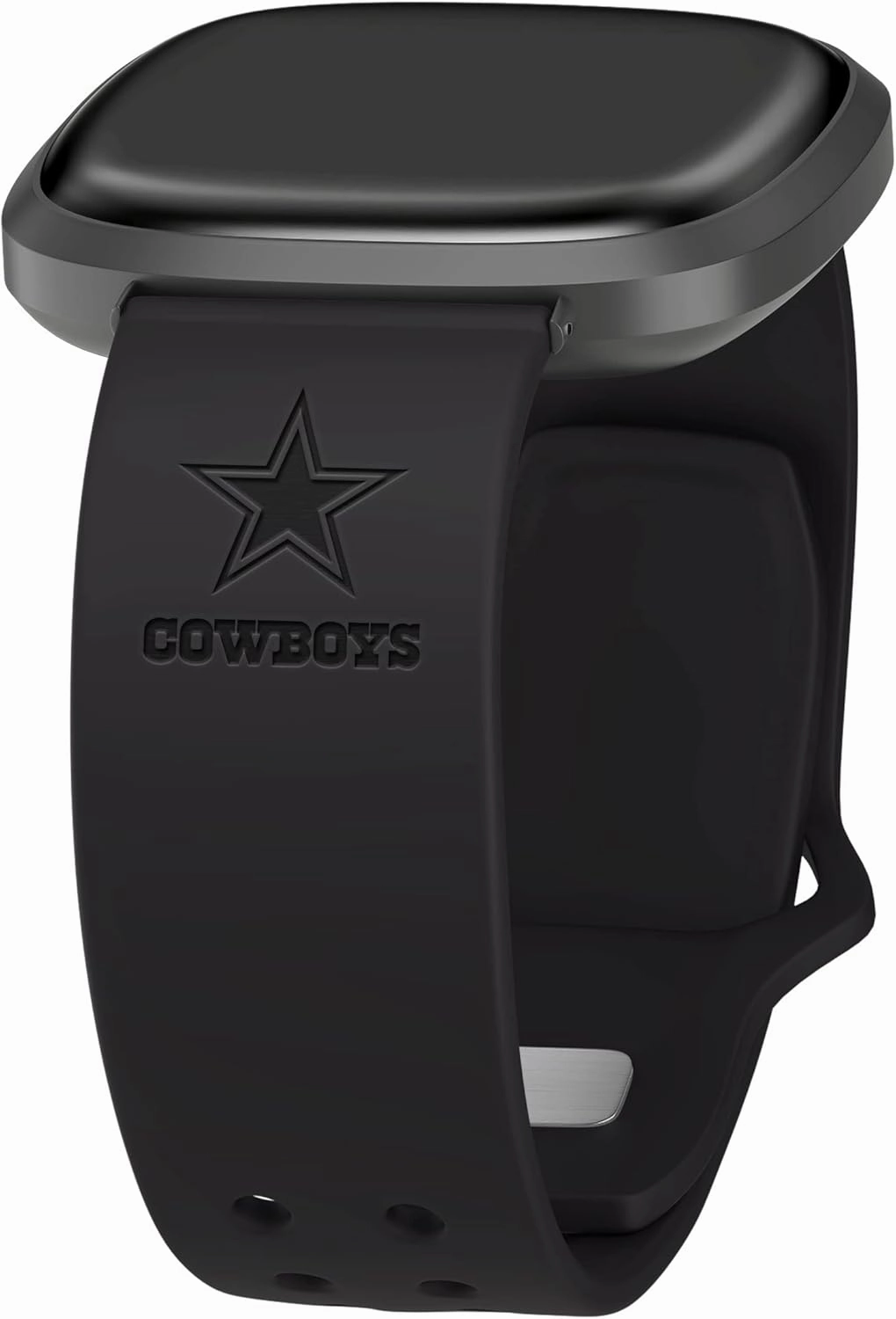 Game Time Dallas Cowboys Engraved Silicone Sport Watch Band Compatible with Fitbit Versa 3 and Sense Navy