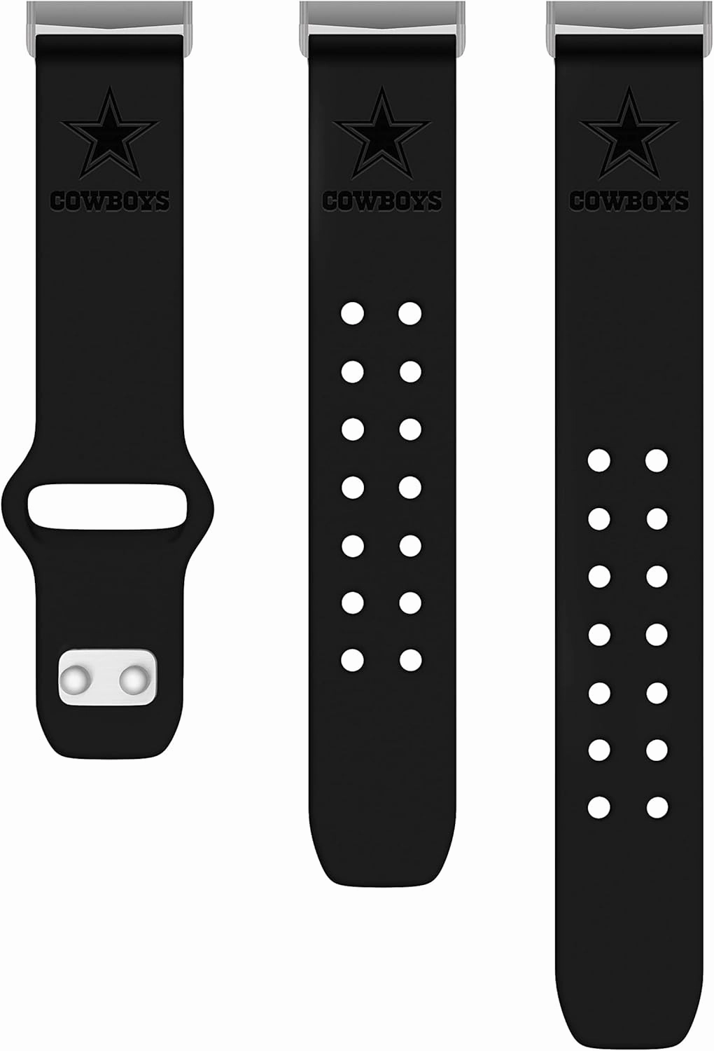 Game Time Dallas Cowboys Engraved Silicone Sport Watch Band Compatible with Fitbit Versa 3 and Sense Navy