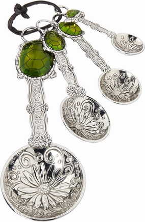 Ganz 4-Piece Measuring Spoons Set, Turtle , silver