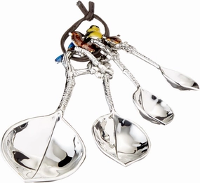 Ganz 4-Piece Set, Birds Measuring Spoon, One Size, silver