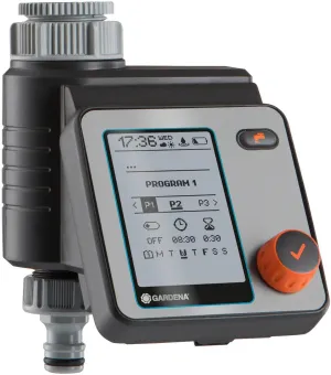 GARDENA Water Control Master: Automatic, time-Saving Watering, 6 schedules, LCD Display, Water Now Function, Safe Stop (1892-28)