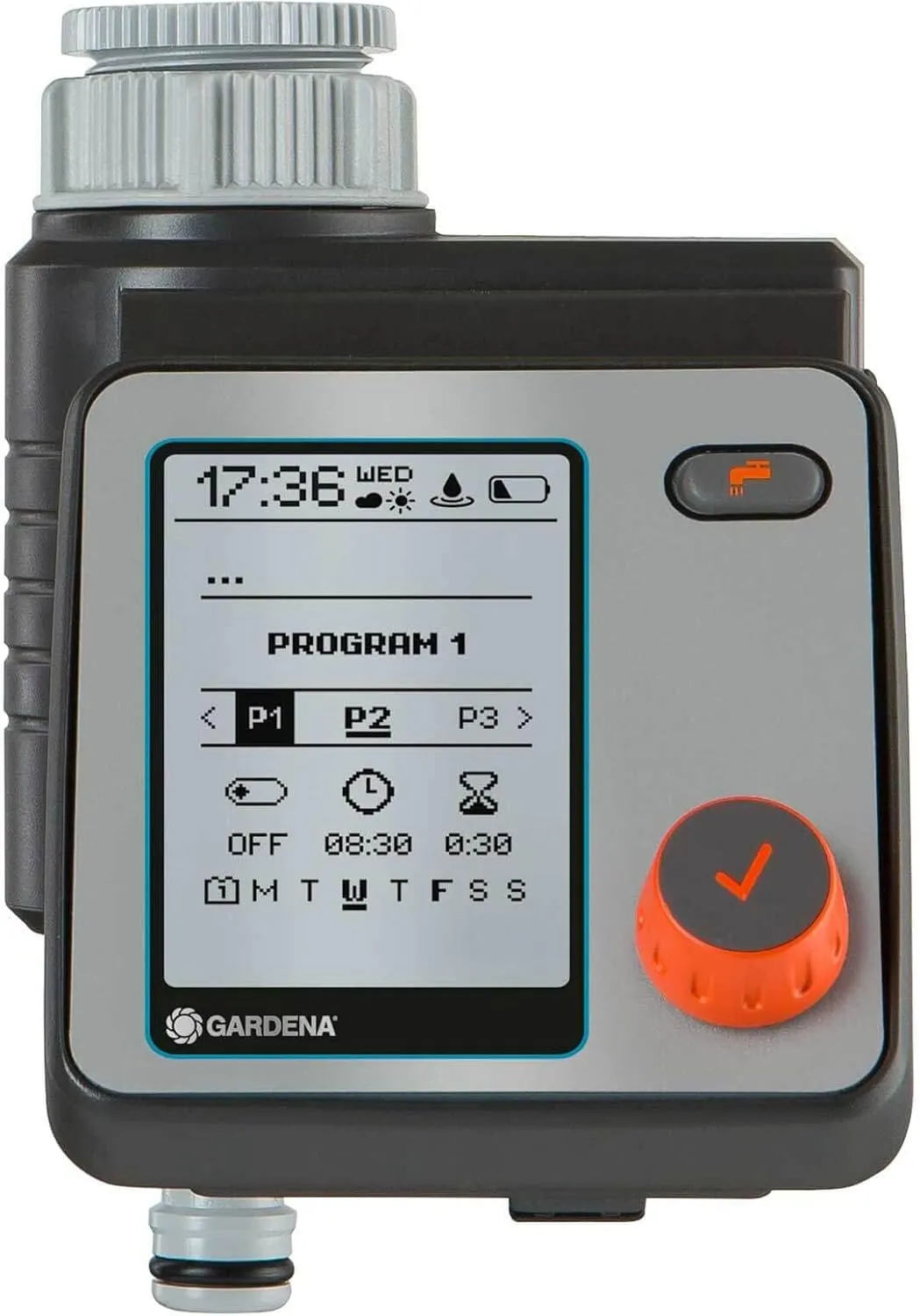 GARDENA Water Control Master: Automatic, time-Saving Watering, 6 schedules, LCD Display, Water Now Function, Safe Stop (1892-28)