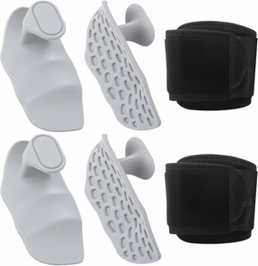 Geiserailie 2 Pcs Weight Lifting Grips Gym Hand Grips for Men Women with 2 Pcs Sports Fitness Wristbands Ergonomics Workout Silicone Gym Pads for Palm Protection, Weight Lifting, Pull Ups