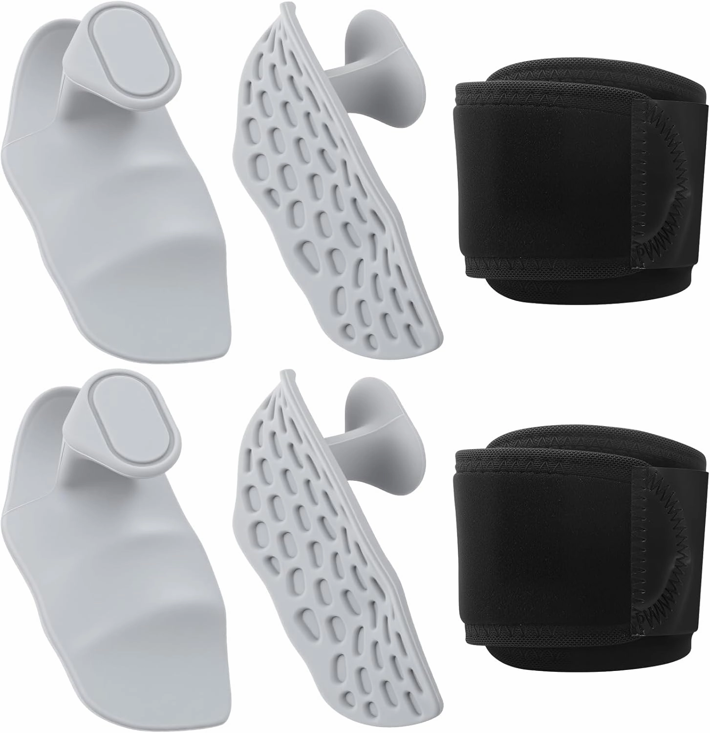 Geiserailie 2 Pcs Weight Lifting Grips Gym Hand Grips for Men Women with 2 Pcs Sports Fitness Wristbands Ergonomics Workout Silicone Gym Pads for Palm Protection, Weight Lifting, Pull Ups