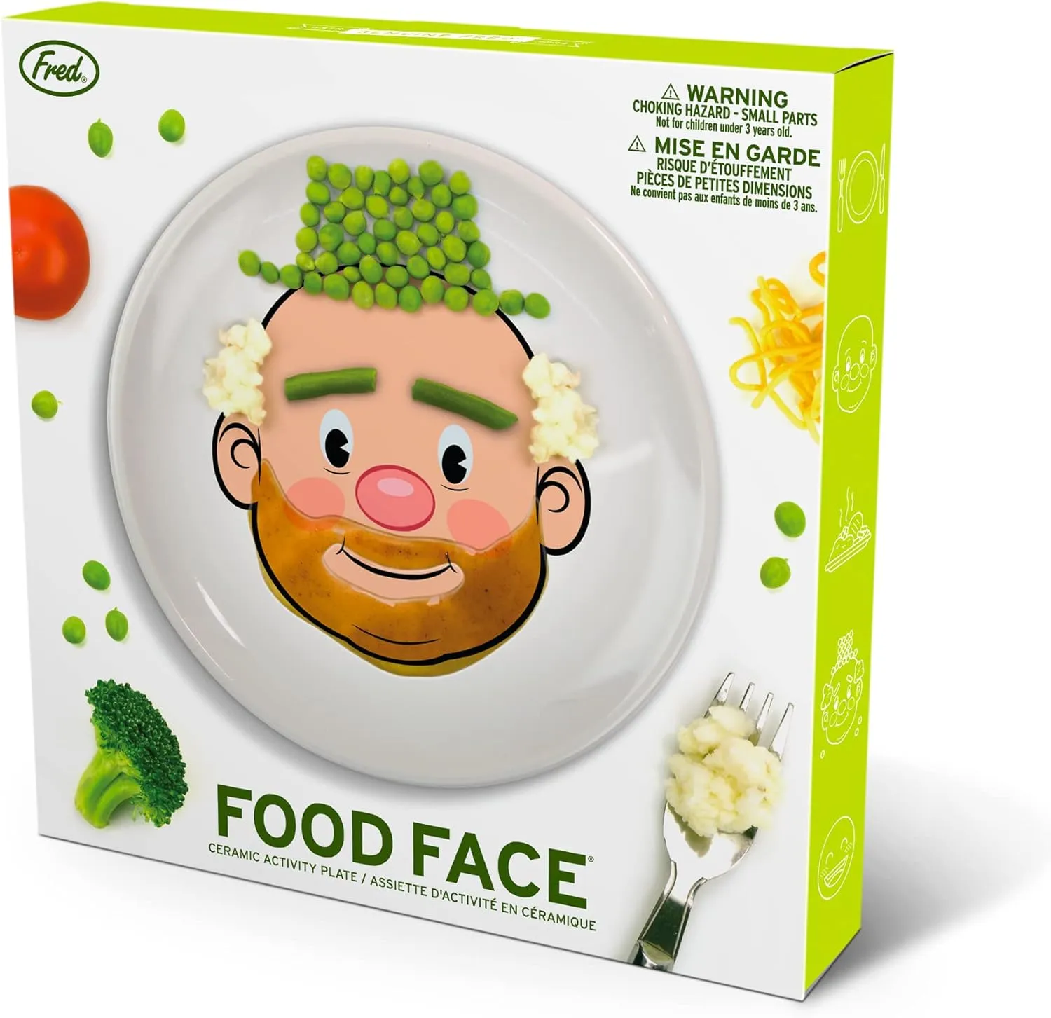 Genuine Fred MR. FOOD FACE Kids' Ceramic Dinner Plate