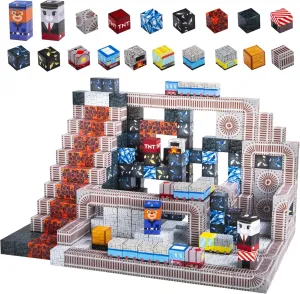 GEVINST Magnetic Blocks for Kids Ages 4-12, 1" Magnet Blocks Toys Train Tracks Set, Magnetic Cubes STEM Sensory Toys for 3  Year Old Boys & Girls Christmas Birthday Gifts