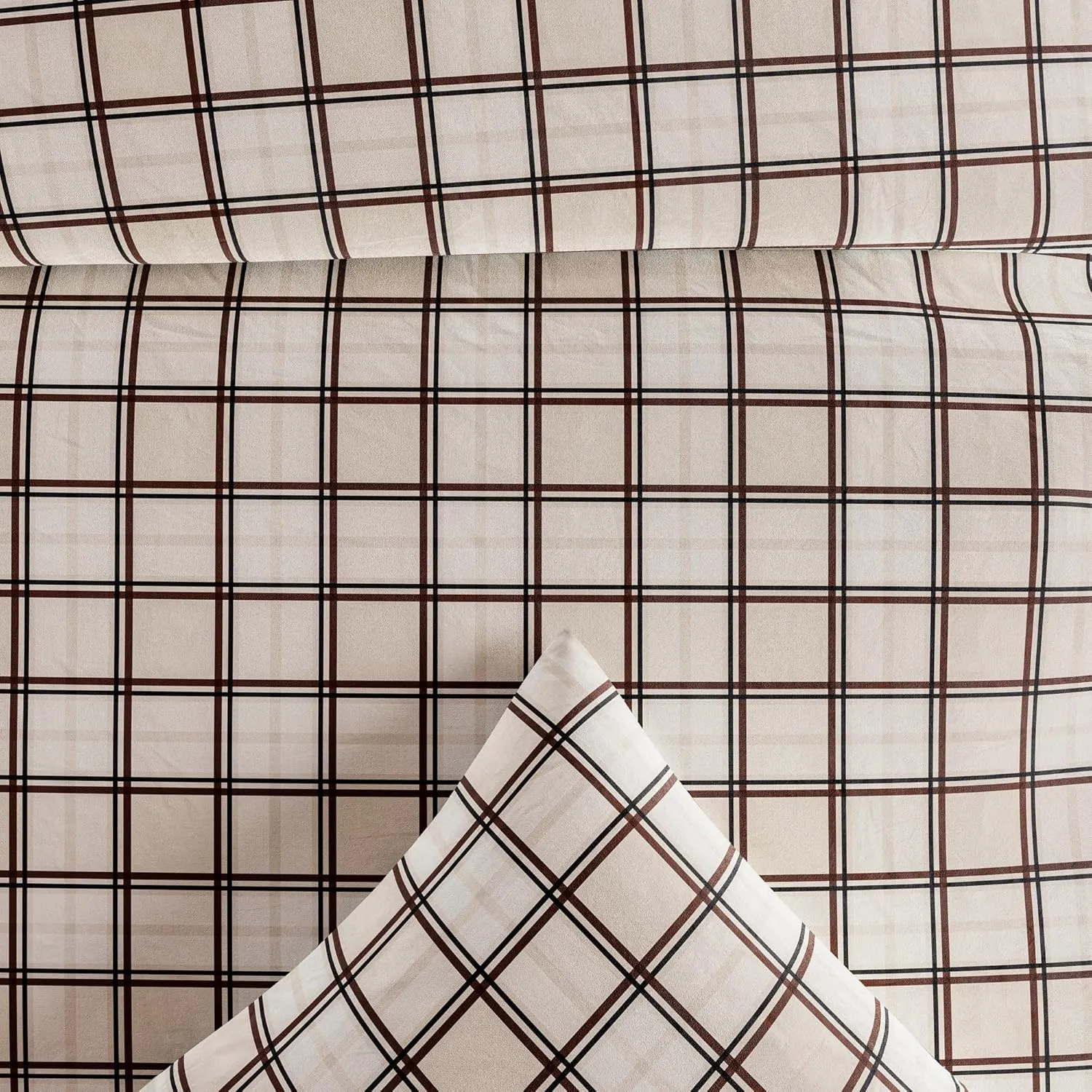 G.H. Bass & Co. Colden Plaid 3-Piece Comforter Bedding Set, Full/Queen, Natural