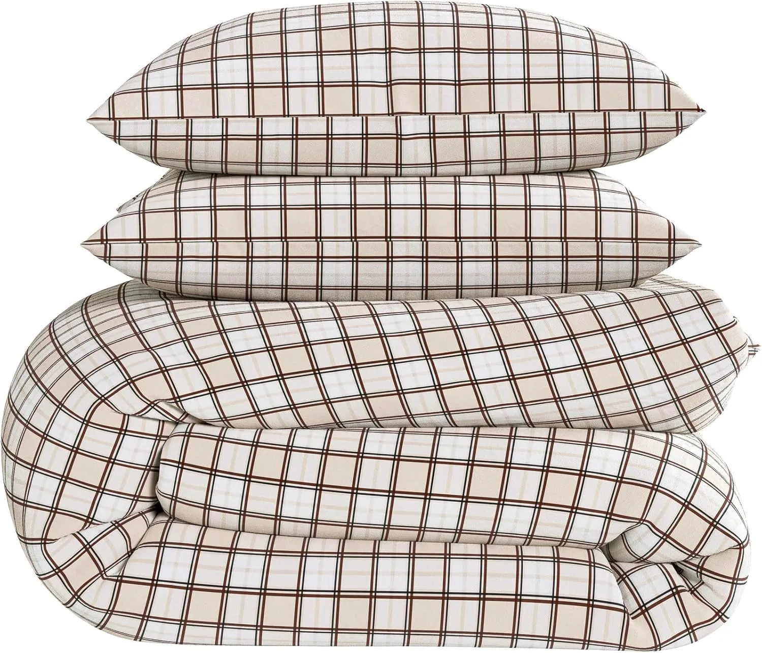 G.H. Bass & Co. Colden Plaid 3-Piece Comforter Bedding Set, Full/Queen, Natural