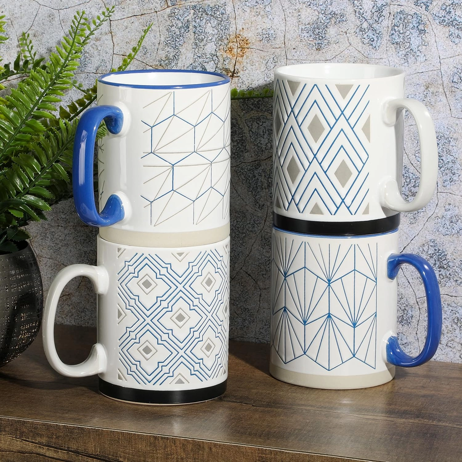 Gibson Home Parkmill 17 OZ 4 Pack Stoneware Mugs