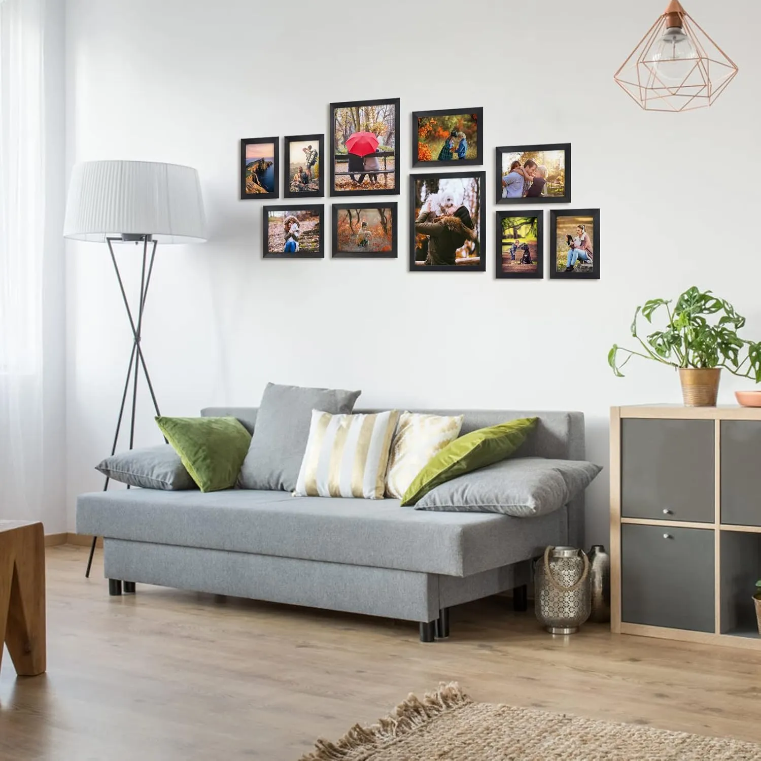 Giftgarden 10-Pack Black Picture Frames for Multiple Sizes Photos, Two 8x10, Four 5x7, Four 4x6, Multi Assorted Photo Frame for Collage Wall or Tabletop Display