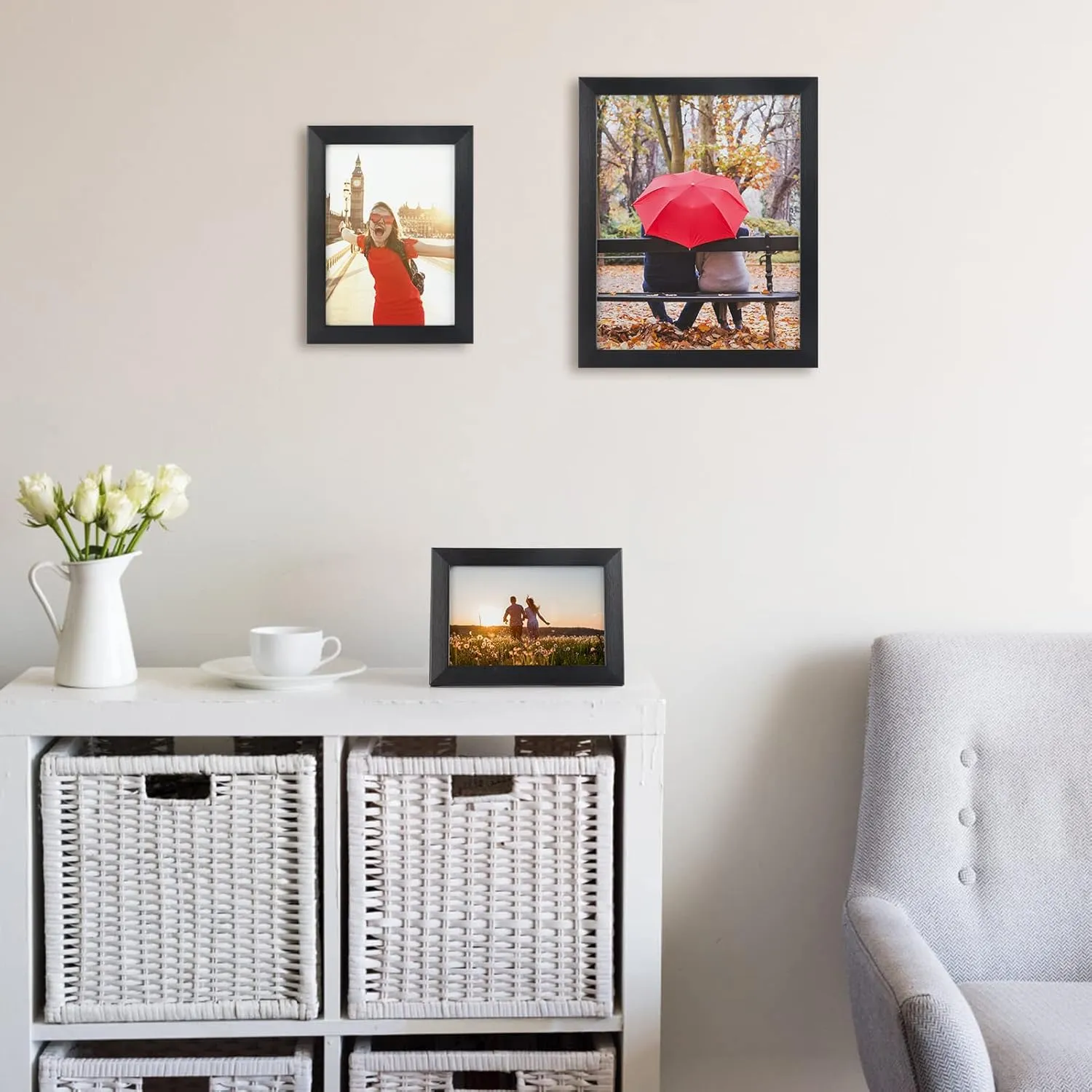 Giftgarden 10-Pack Black Picture Frames for Multiple Sizes Photos, Two 8x10, Four 5x7, Four 4x6, Multi Assorted Photo Frame for Collage Wall or Tabletop Display