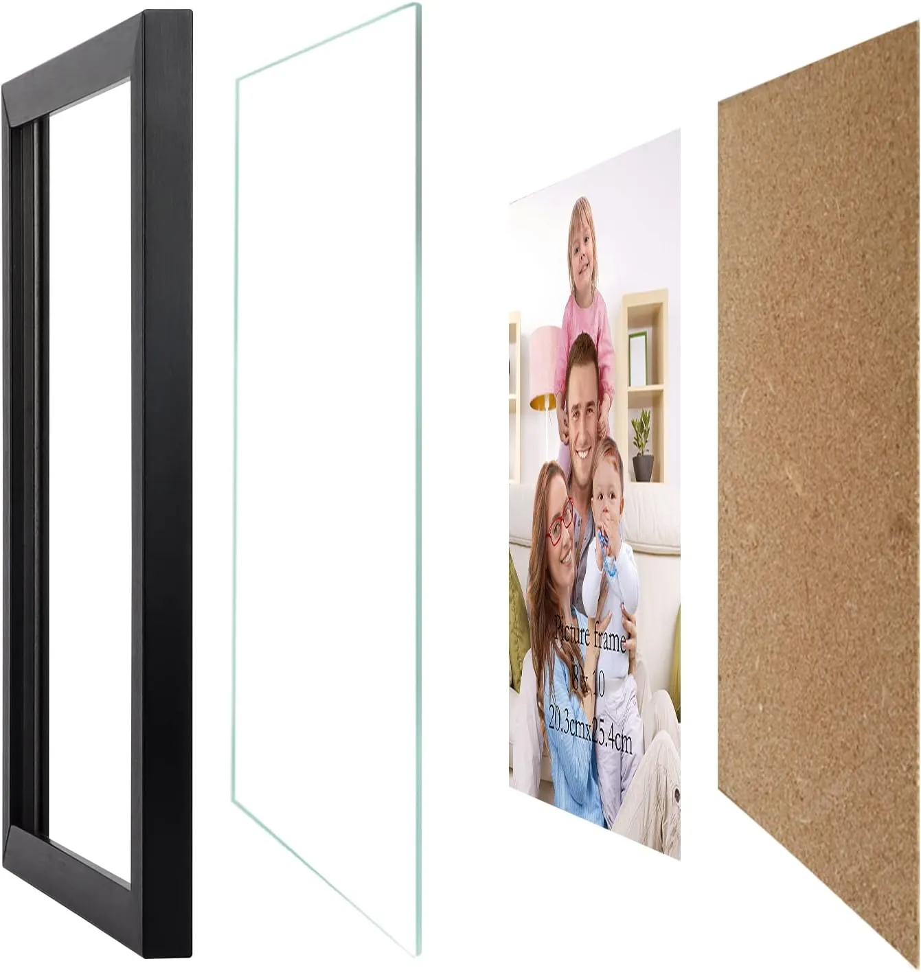 Giftgarden 10-Pack Black Picture Frames for Multiple Sizes Photos, Two 8x10, Four 5x7, Four 4x6, Multi Assorted Photo Frame for Collage Wall or Tabletop Display