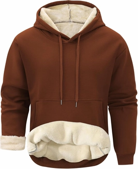 Gihuo Men's Warm Crewneck Sherpa Lined Fleece Sweatshirt Pullover Tops