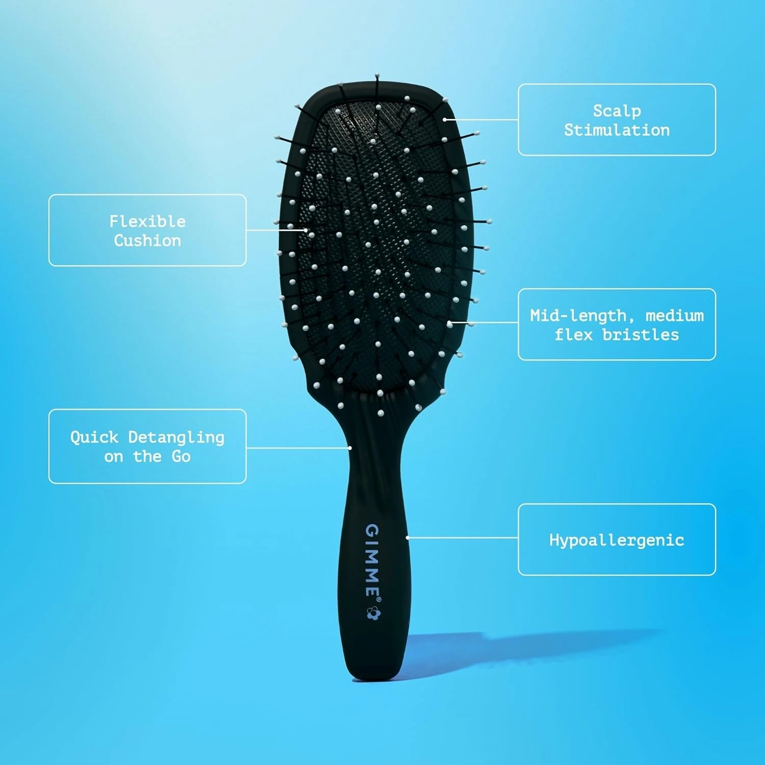Gimme Beauty - Mini Travel Hair Brush for Fine Hair - Mini Detangler Brush with Anti-Static, Heat-Resistant & Flexible Nylon Bristles - Hair Tools for Women, Teens & Girls