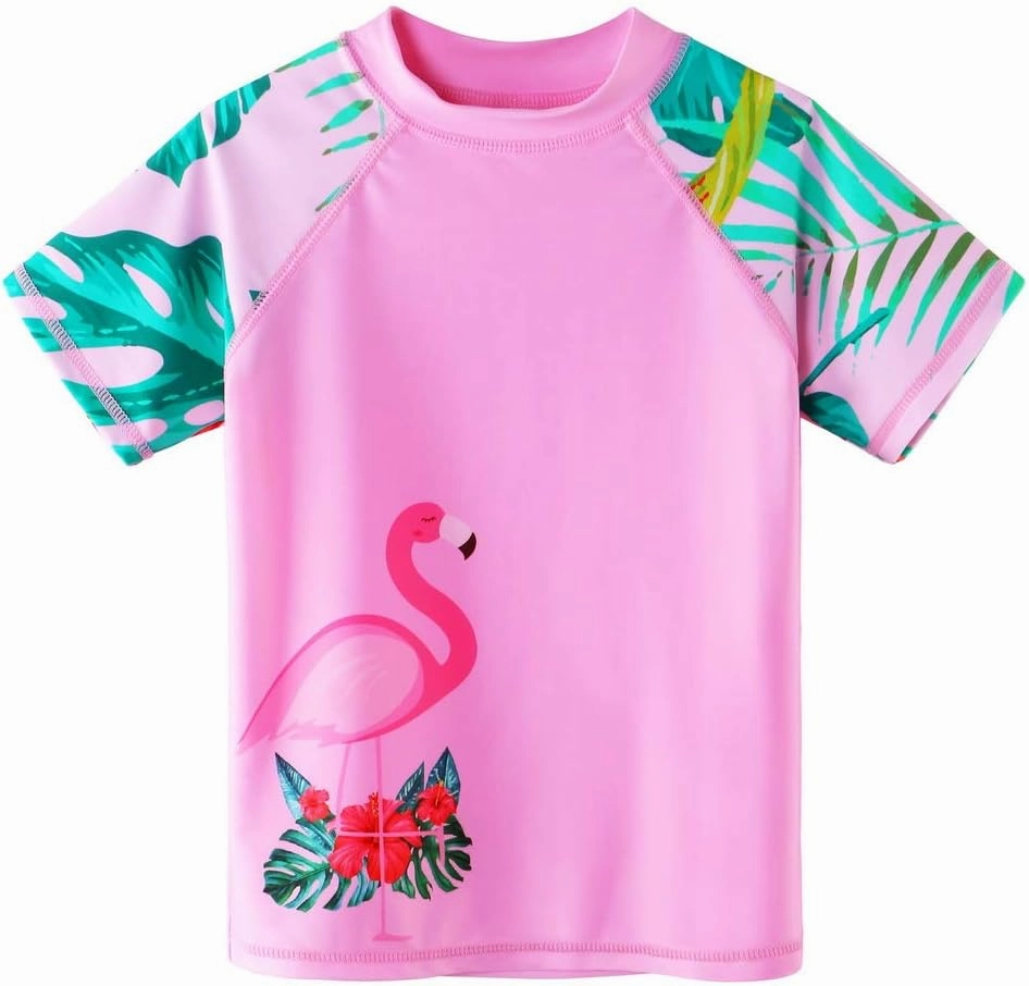 Girls Two Piece Swimsuit Floral UPF 50  Rash Guard Set Kids Beach Swimwear