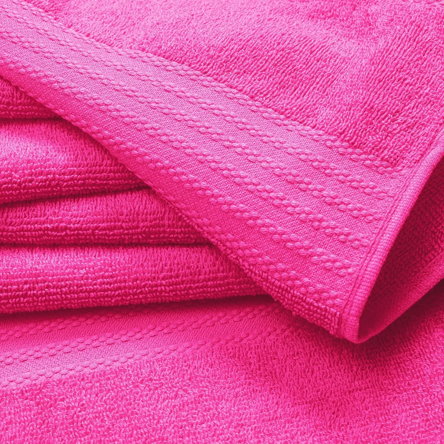 GLAMBURG Ultra Soft 8-Piece Towel Set - 100% Pure Ringspun Cotton, Contains 2 Oversized Bath Towels 27x54, 2 Hand Towels 16x28, 4 Wash Cloths 13x13 - Ideal for Everyday use, Hotel & Spa - Hot Pink