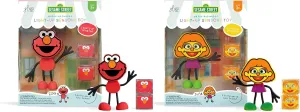 Glo Pals x Sesame Street Elmo   Julia Water-Activated Bath Toys with 12 Reusable Light-Up Cubes (6 Elmo, 6 Julia) for Sensory Play