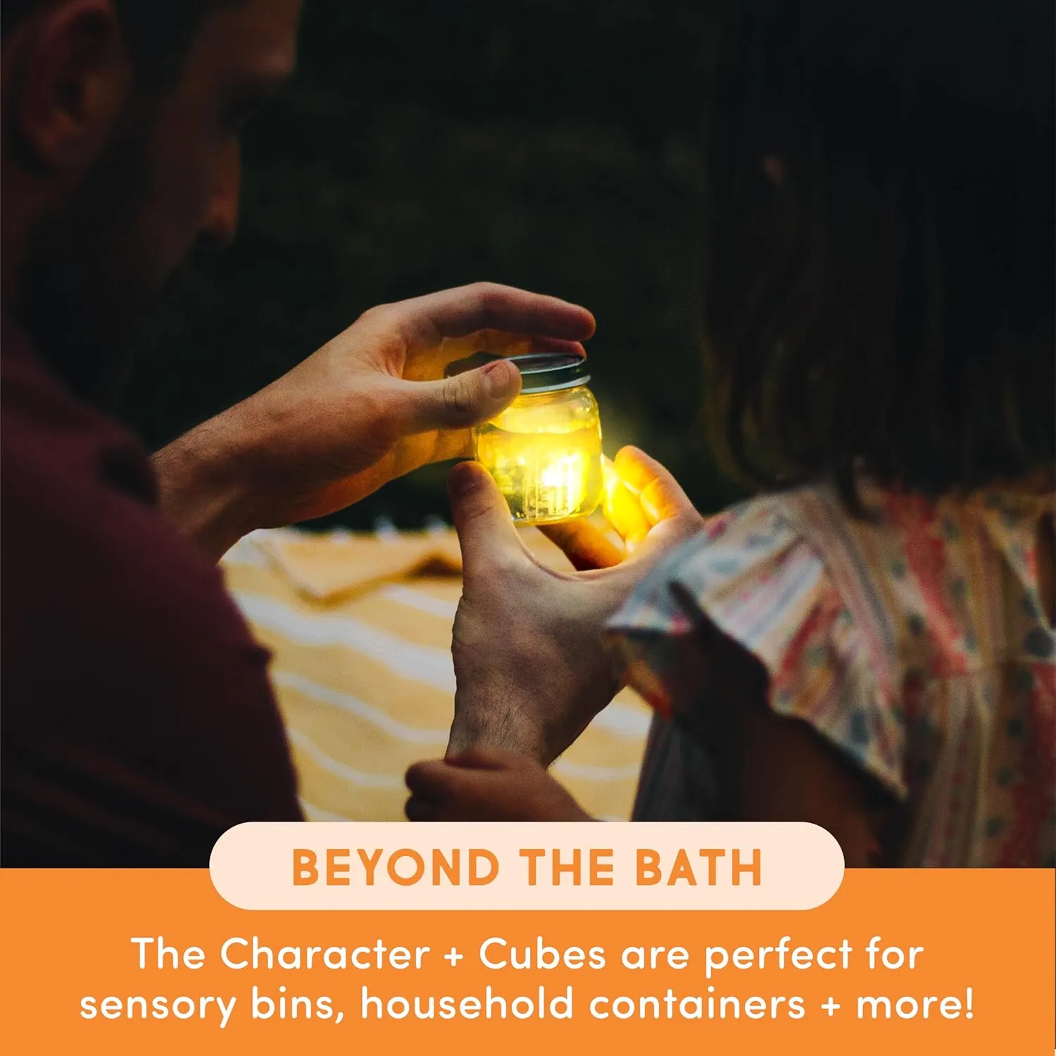 Glo Pals x Sesame Street Water-Activated Bath Toy with 6 Reusable Light-Up Cubes for Sensory Play (Big Bird, Cubes with Character)