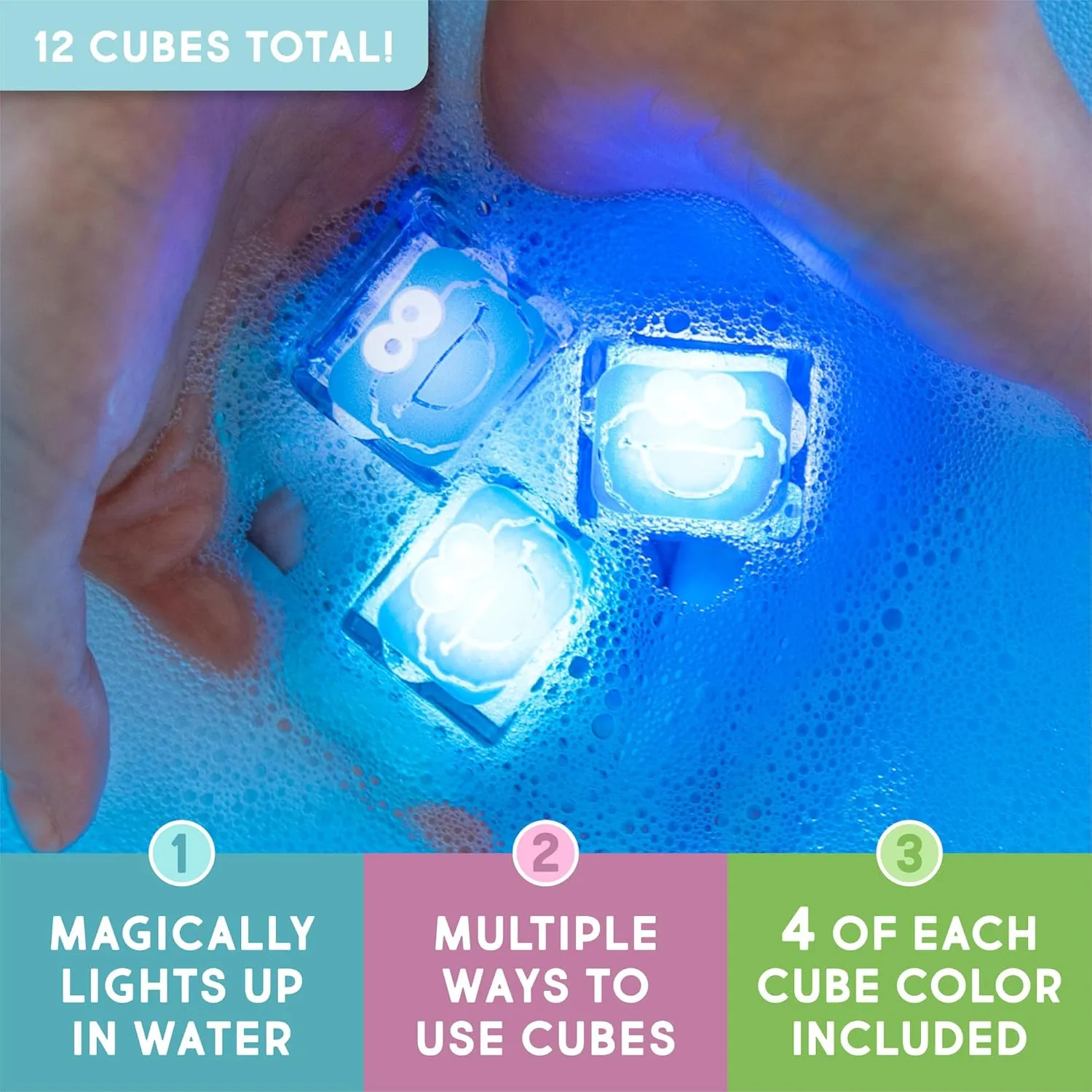 Glo Pals x Sesame Street Water-Activated Light-Up Cubes Bundle for Sensory Play - 12 Packs (Favorite Furry)