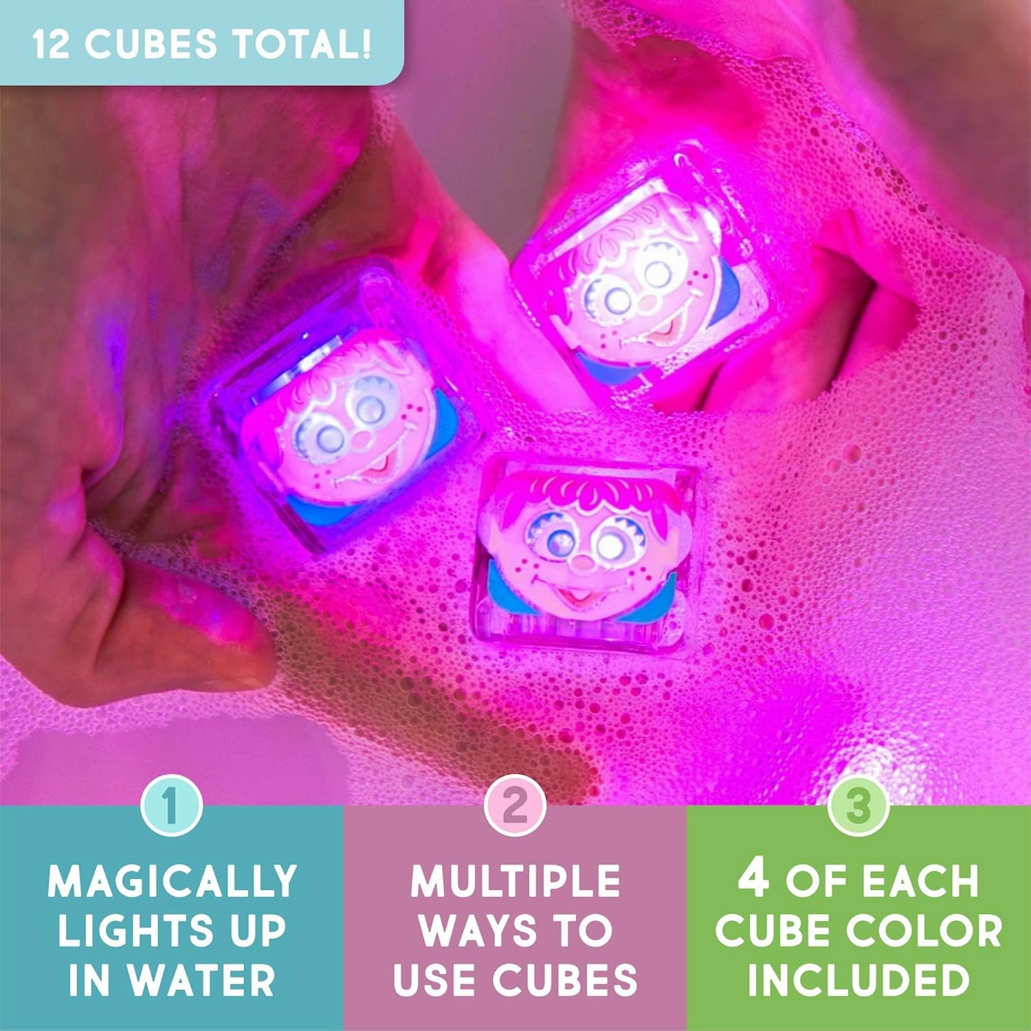 Glo Pals x Sesame Street Water-Activated Light-Up Cubes Bundle for Sensory Play - 12 Packs (Easy as A,B,C – Abby Cadabby, Big Bird   Cookie Monster)