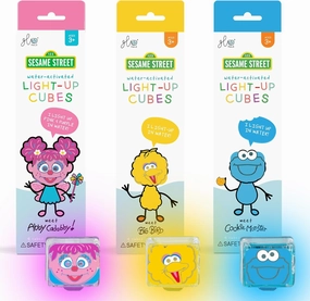 Glo Pals x Sesame Street Water-Activated Light-Up Cubes Bundle for Sensory Play - 12 Packs (Easy as A,B,C – Abby Cadabby, Big Bird   Cookie Monster)